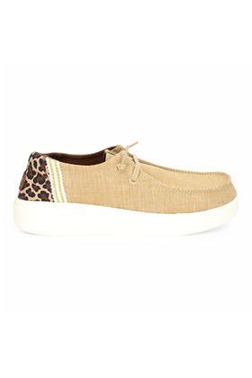 Sneaker donna in tessuto colore beige scuro. HEY DUDE | 43780-2UG